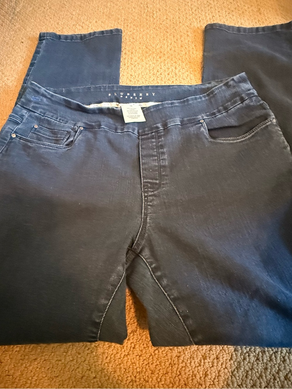Blueberry Denim Dark Wash Jeans - Blue  pull on